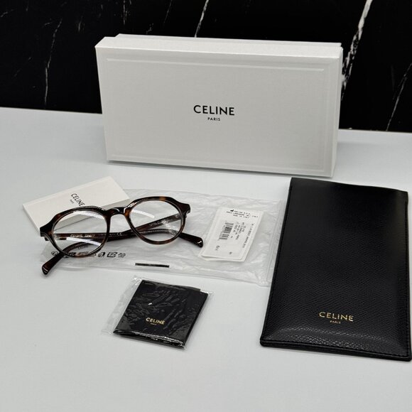 NEW CELINE CL50062I 052 ROUND HAVANA BROWN UNISEX EYEGLASSES CELINE - Picture 11 of 11